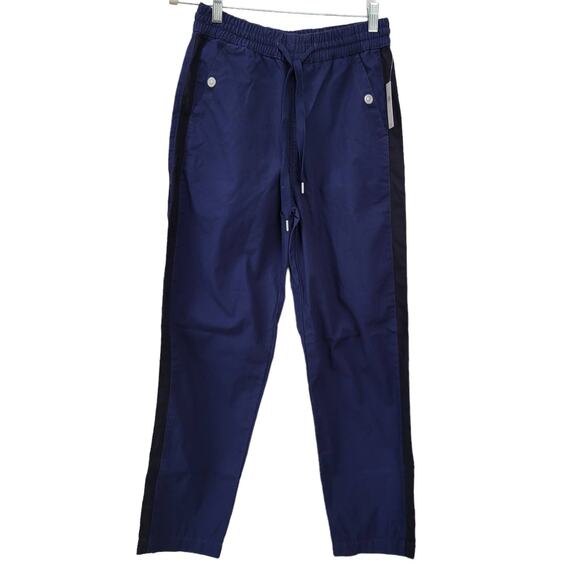 Anthropologie Maeve Tenley Twill Track Tuxedo Stripe Tapered Pants Women Sz XS - Picture 4 of 10